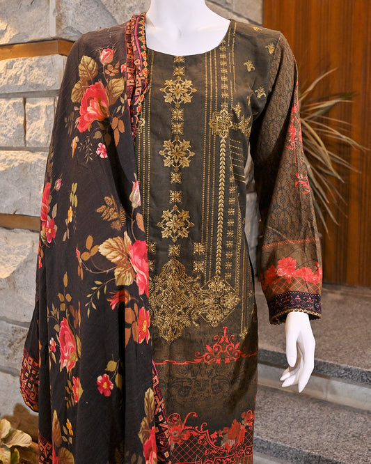 3-Piece Suit | Digitally Printed Khaddar | Readymade