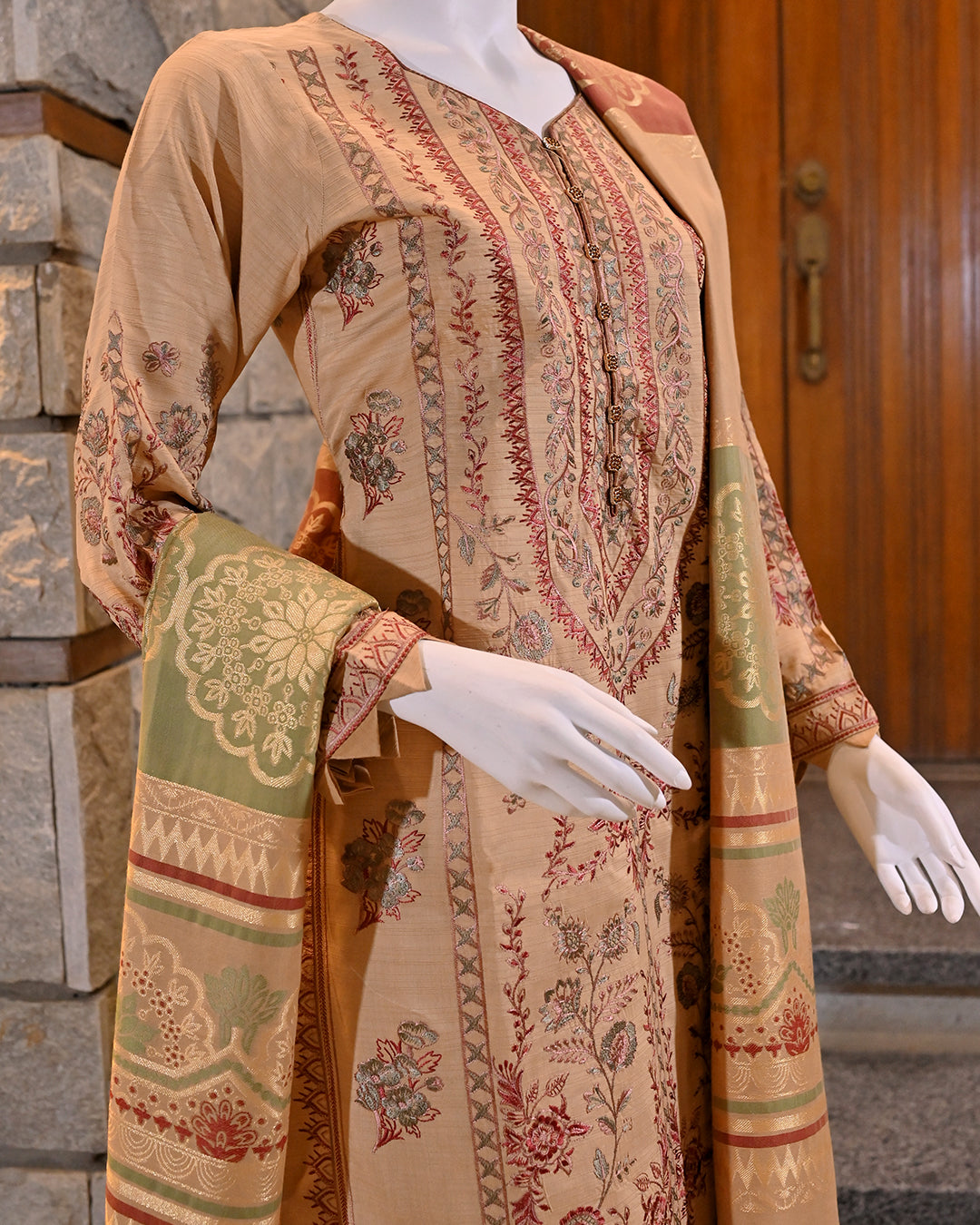 3-Piece Suit | Embroidered Viscose | Readymade