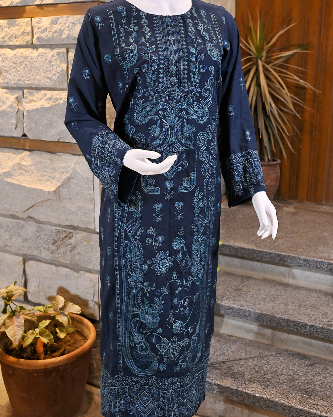 3-Piece Suit |embroidered Dhanak | Readymade