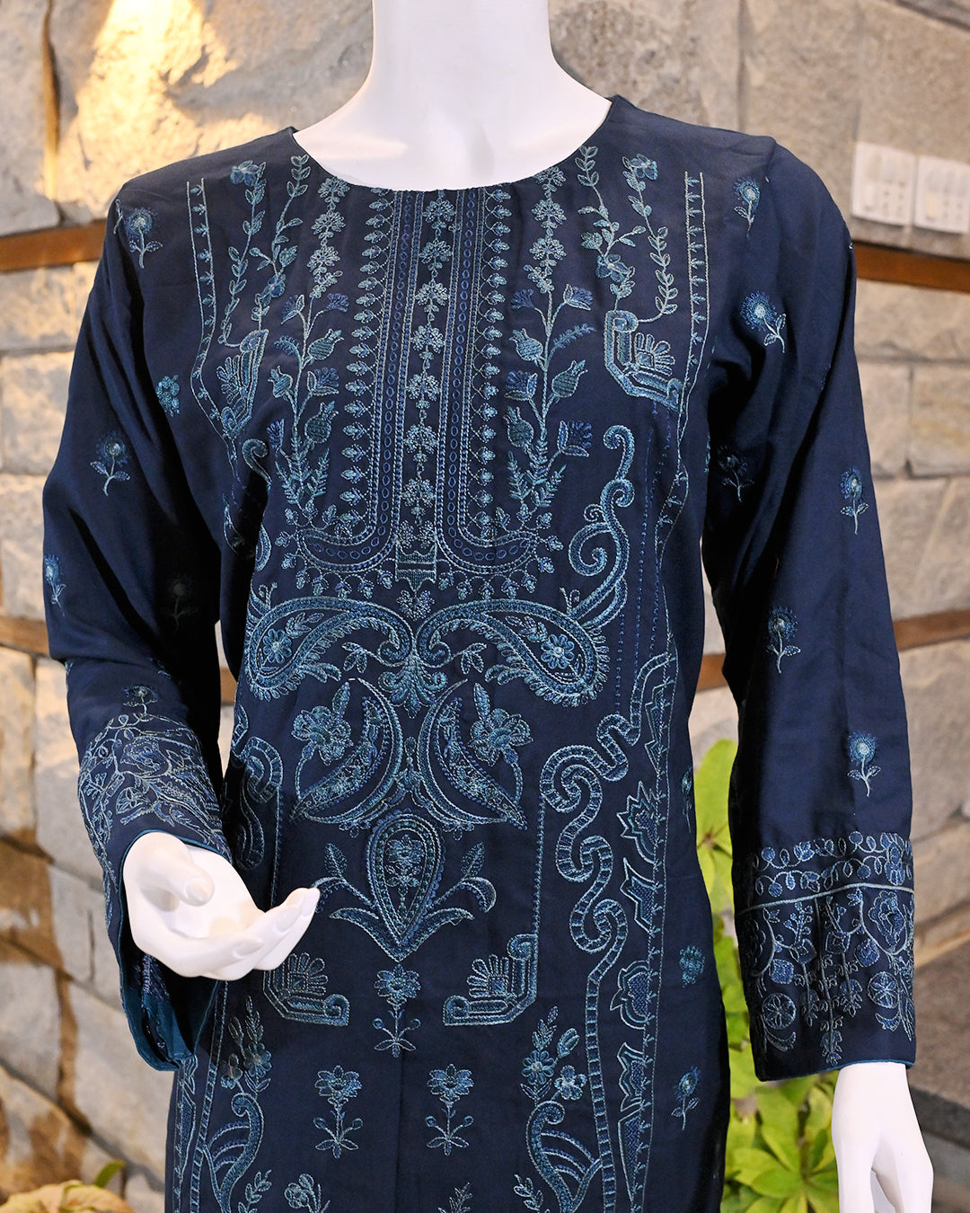 3-Piece Suit |embroidered Dhanak | Readymade