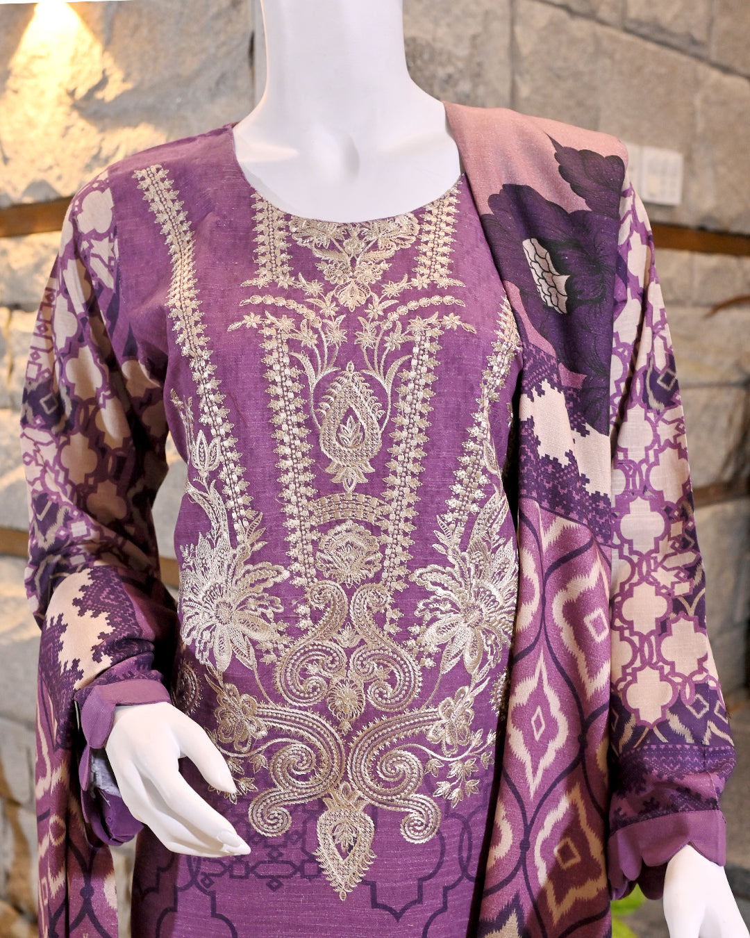 3-Piece Suit | Digitally printed Khaddar | Readymade