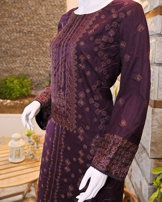 3-Piece Suit | Embroidered Dhanak shirt | Readymade