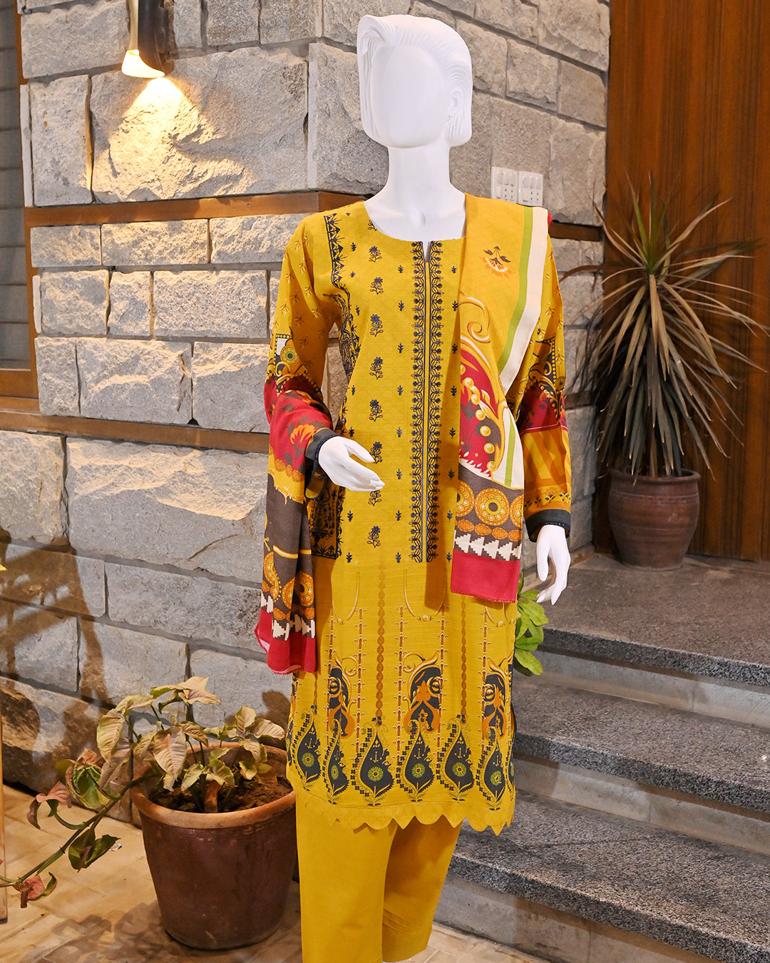 Buy 1 Get 1 Free Readymade 3 Piece Karandi and Khaddar