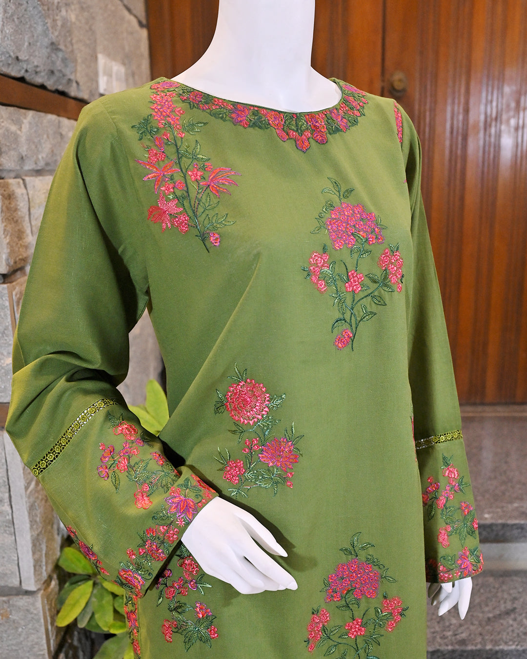 3-Piece Suit | embroidered Karandi | Readymade
