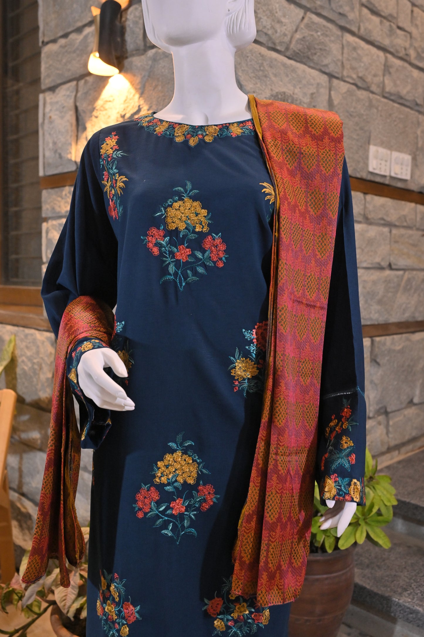 3-Piece Suit | embroidered Karandi | Readymade