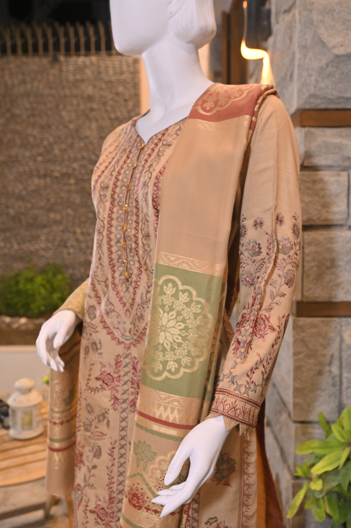 3-Piece Suit | Embroidered Viscose | Readymade