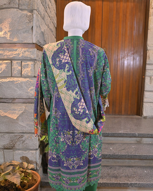 3-Piece Suit | Embroidered and Printed Khaddar | Readymade