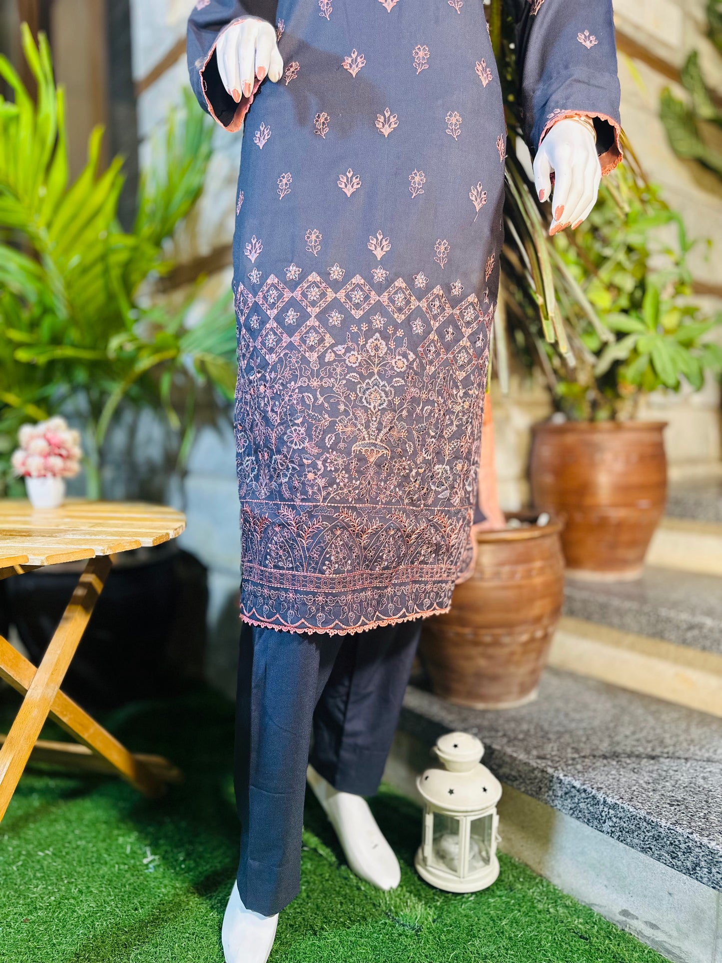 3-Piece Suit | Embroidered Dhanak | Readymade