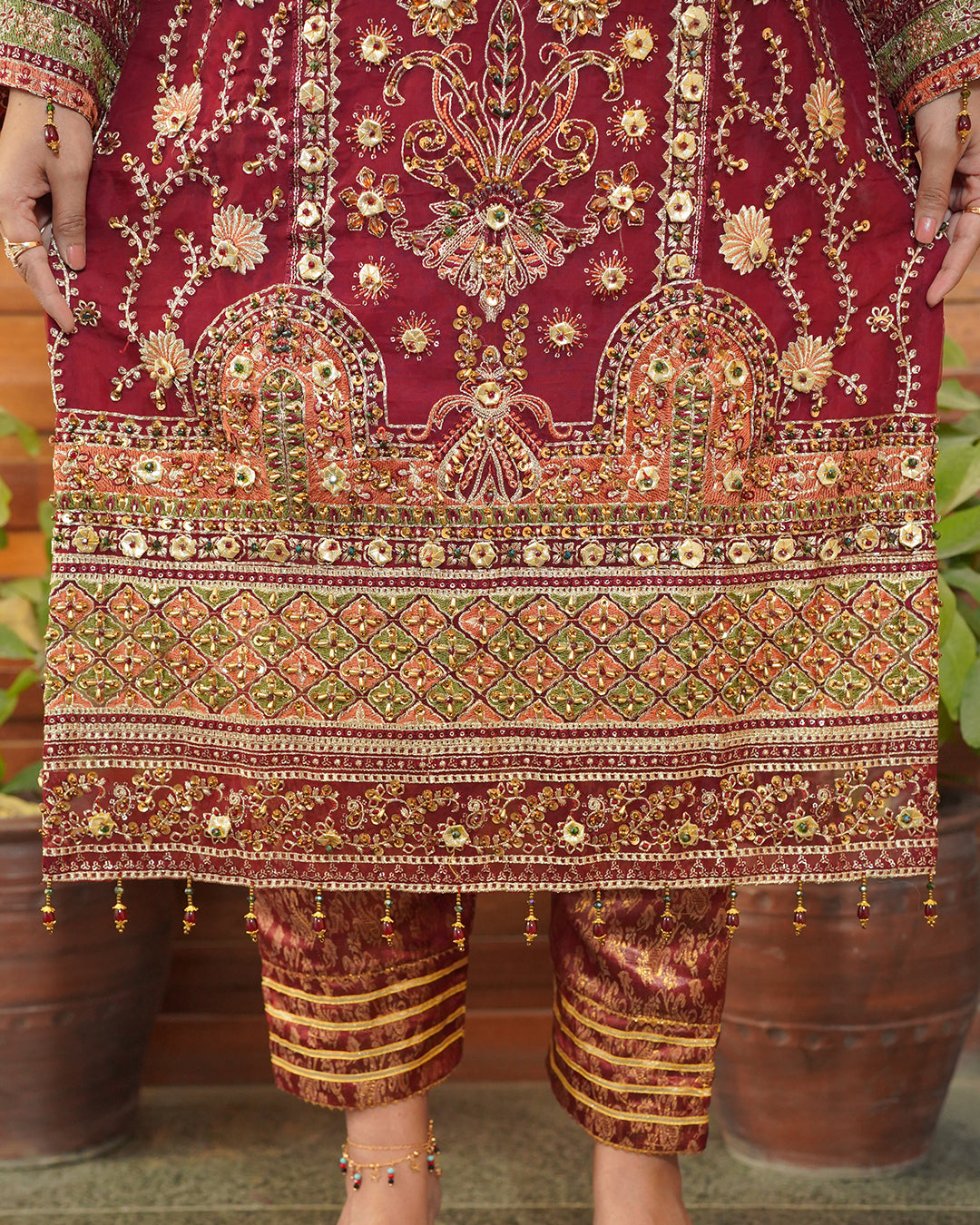 3-Piece Suit | Heavy Embroidered Organza | Readymade