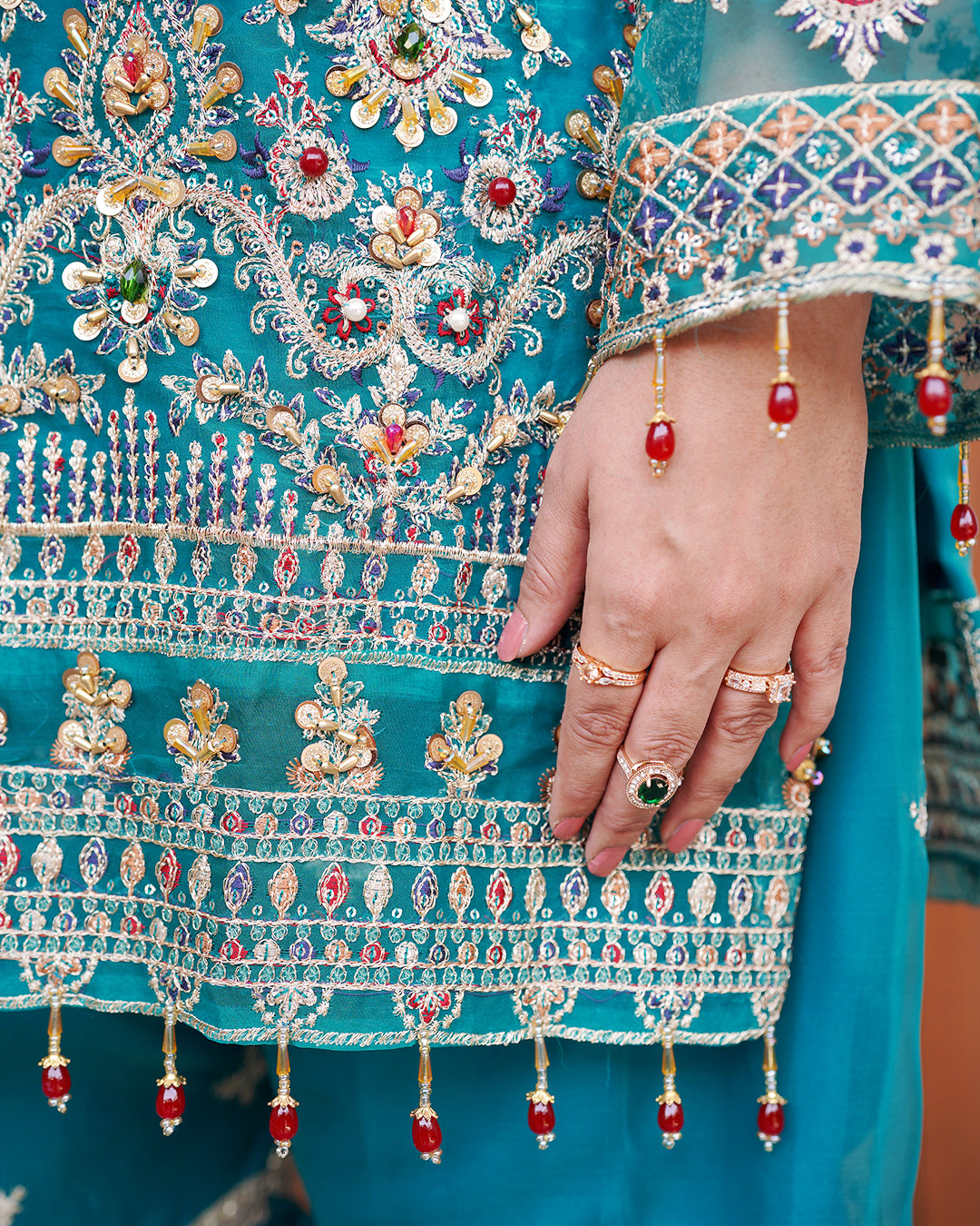 3-Piece Suit | Heavy Embroidered Organza | Readymade