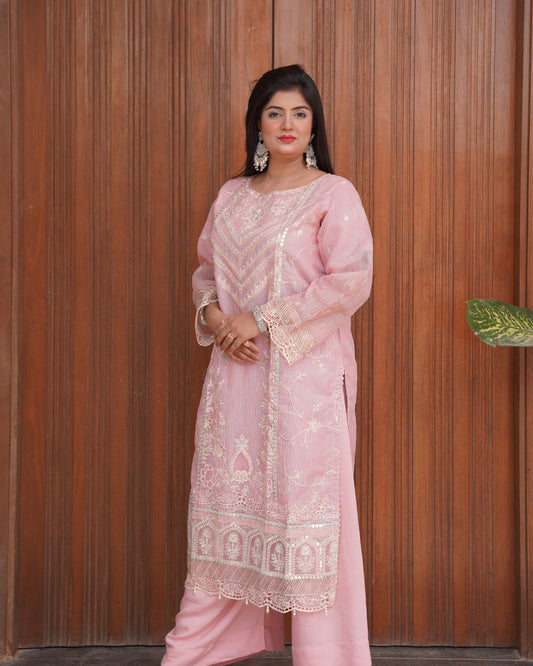 3-Piece Suit | Embroidered Organza | Readymade