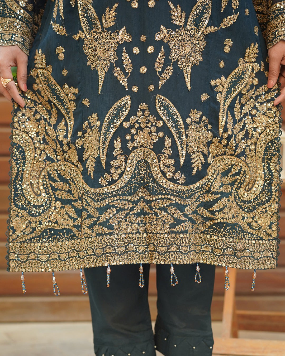 3-Piece Suit | Embroidered Organza and Chiffon | Readymade