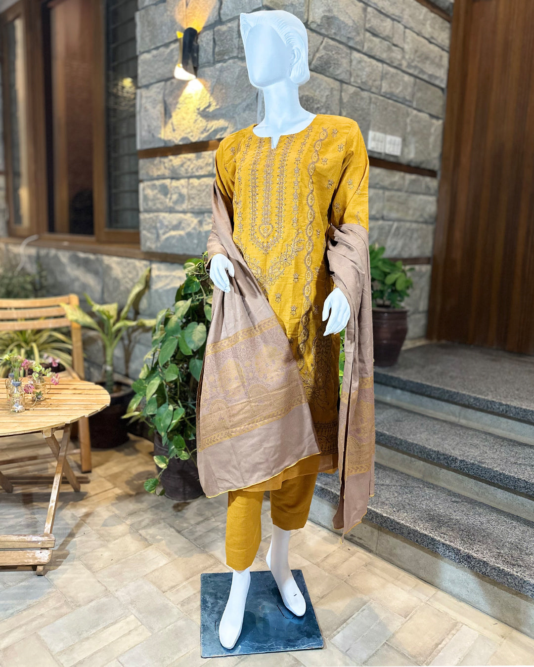 Yellow KHADDAR PRINTED 3PC