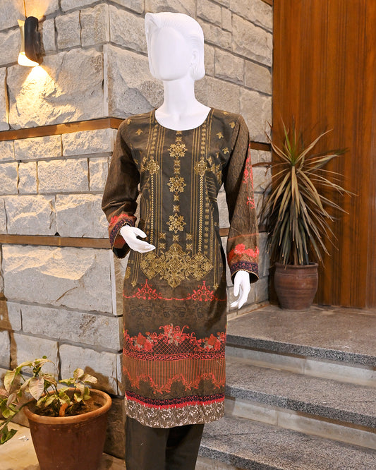 3-Piece Suit | Digitally Printed Khaddar | Readymade
