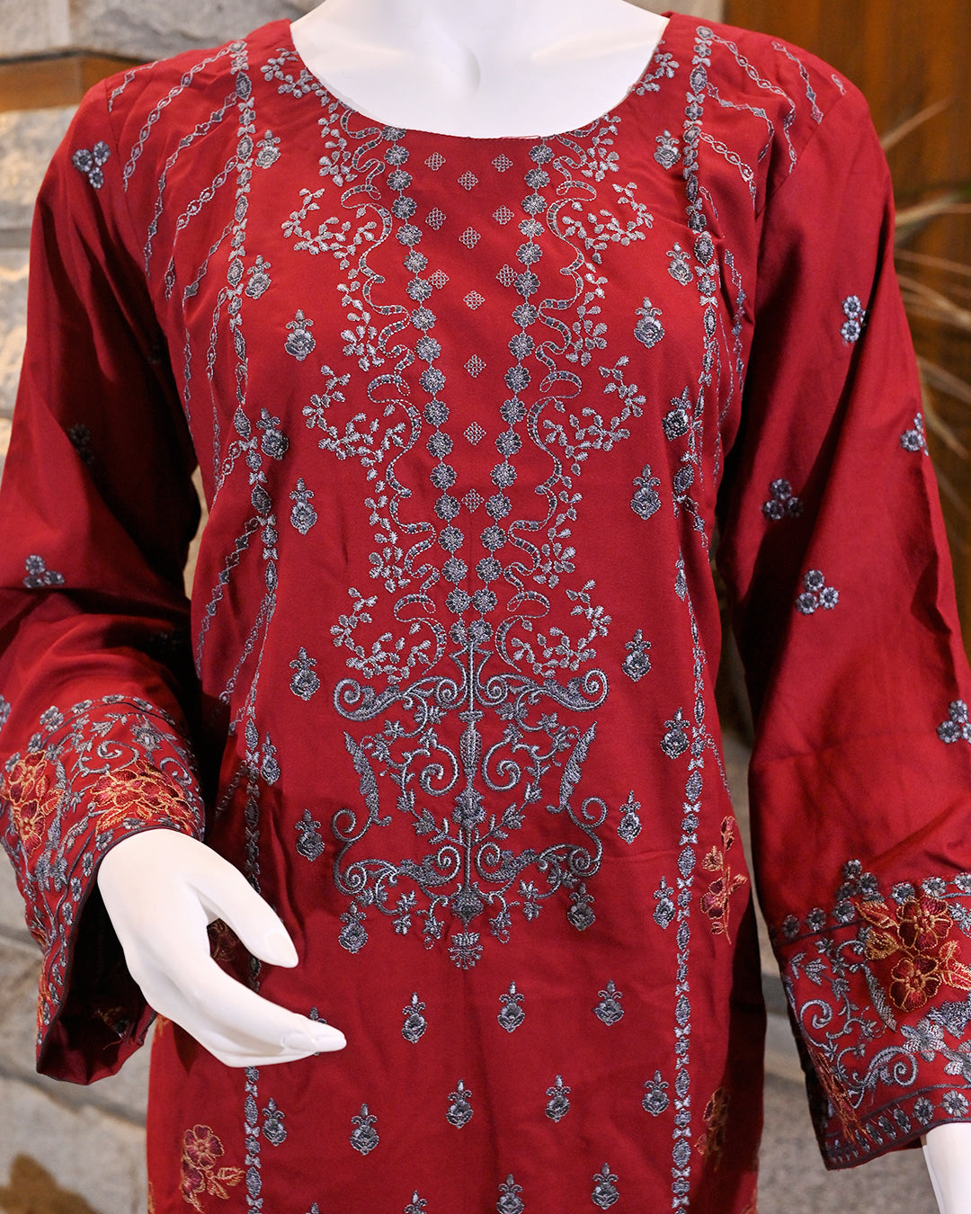 3-Piece Suit | Embroidered Dhanak shirt | Readymade