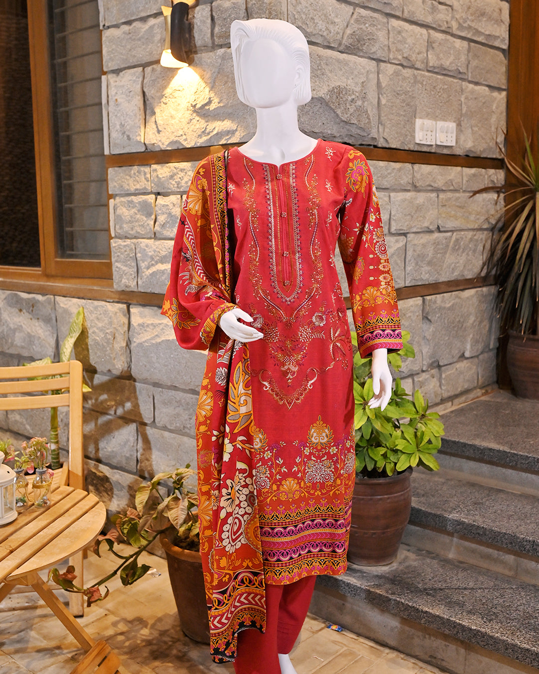 Buy 1 Get 1 Free Readymade 3 Piece Dhanak and Khaddar