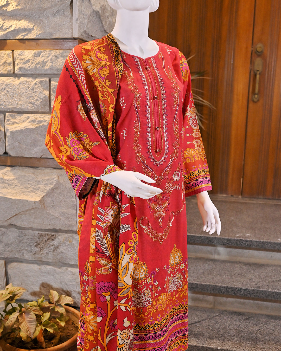 Buy 1 Get 1 Free Readymade 3 Piece Dhanak and Khaddar