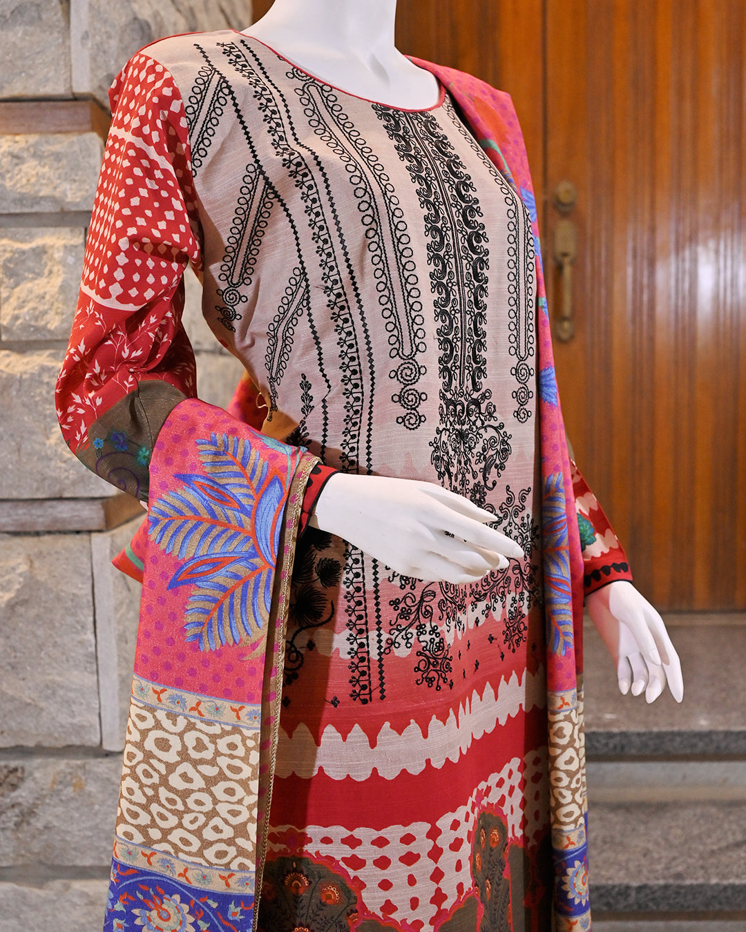 3-Piece Suit | Embroidered Khaddar  | Readymade