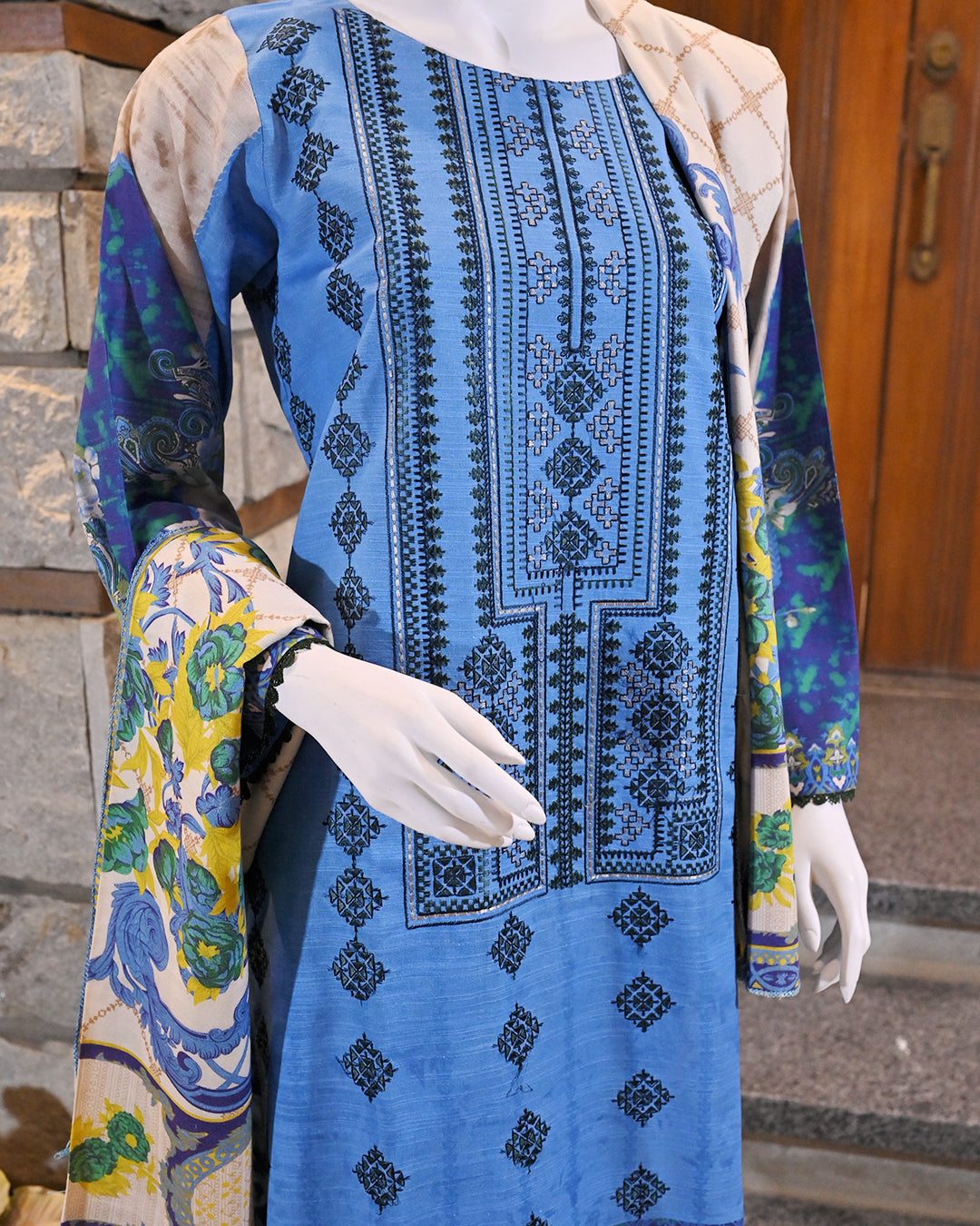 Buy 1 Get 1 Free Readymade 3 Piece Dhanak and Khaddar