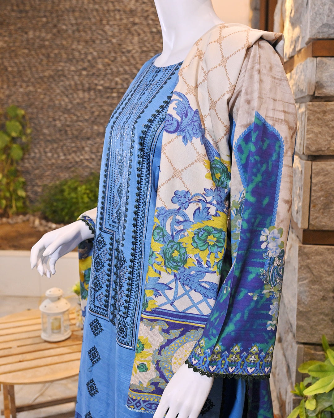 Buy 1 Get 1 Free Readymade 3 Piece Dhanak and Khaddar