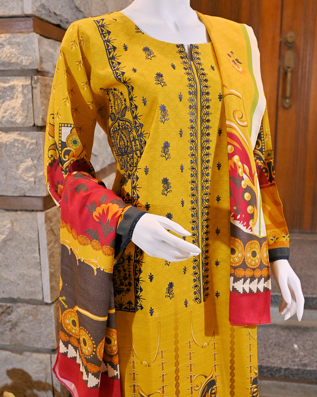 Buy 1 Get 1 Free Readymade 3 Piece Karandi and Khaddar