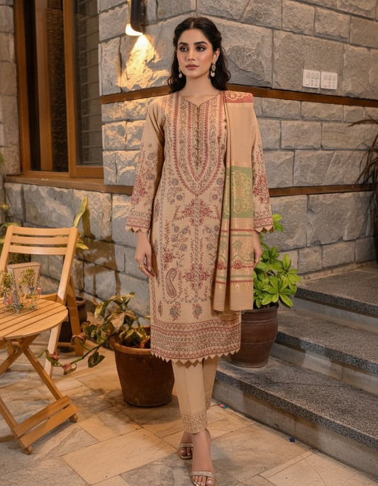 3-Piece Suit | Embroidered Viscose | Readymade