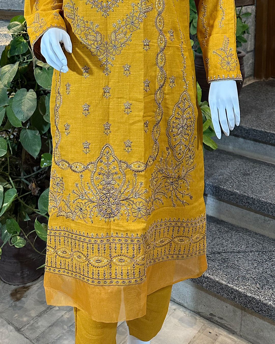 Yellow KHADDAR PRINTED 3PC