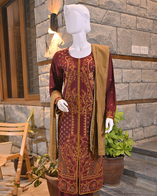 3-Piece Suit | Embroidered Karandi | Readymade
