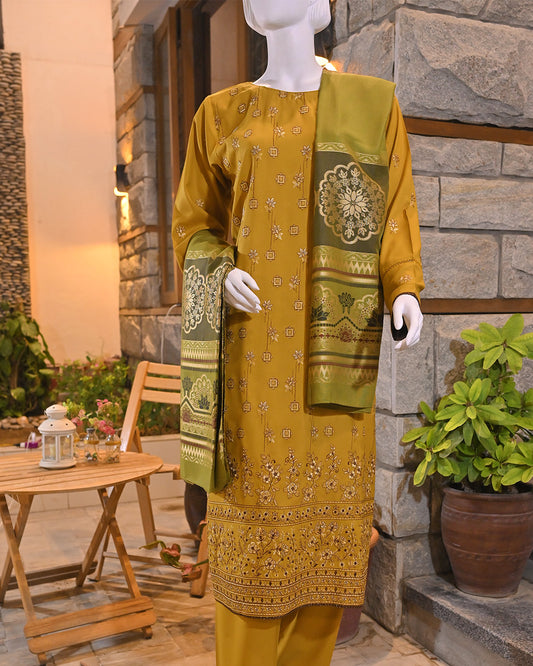 3-Piece Suit | Embroidered Viscose | Readymade