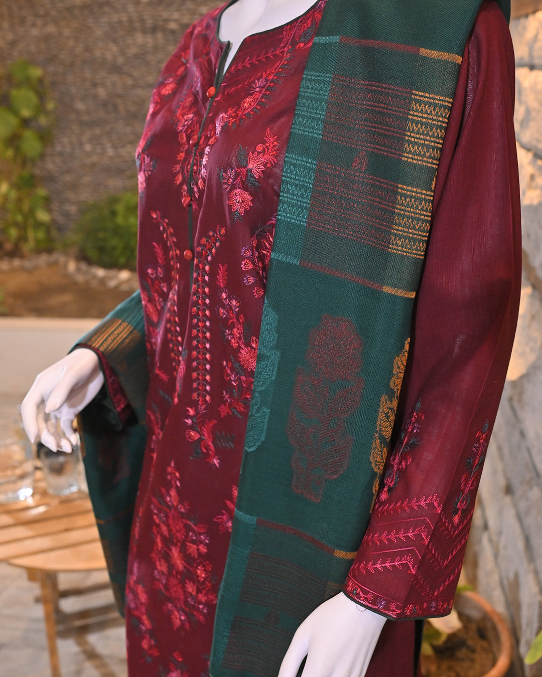 3-Piece Suit | embroidered Khaddar | Readymade