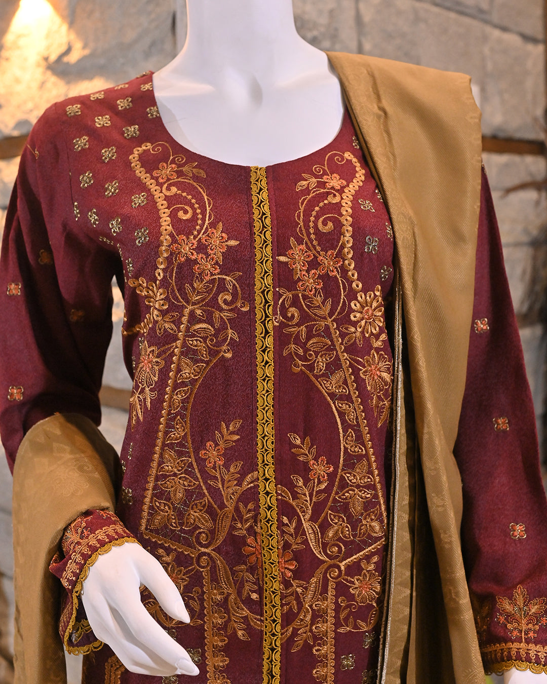 3-Piece Suit | Embroidered Karandi | Readymade