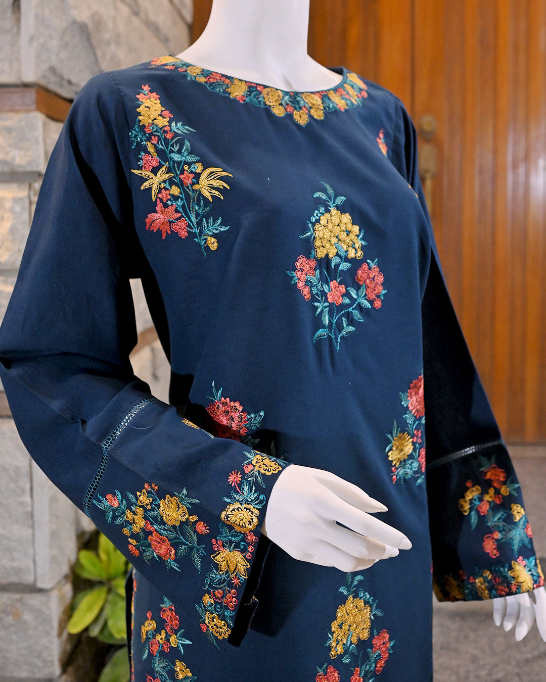 3-Piece Suit | embroidered Karandi | Readymade
