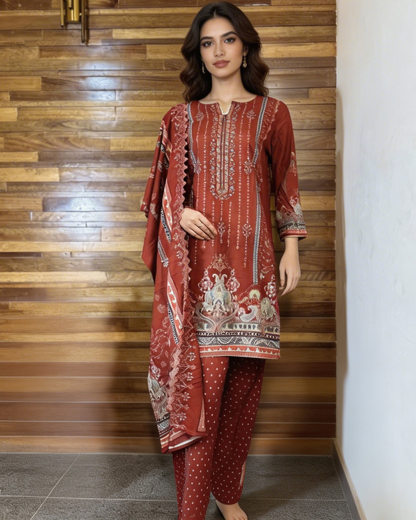 3-Piece Suit | Embroidered Khaddar | Readymade