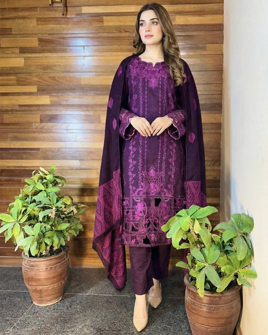 3-Piece Suit | Embroidered Khaddar | Readymade
