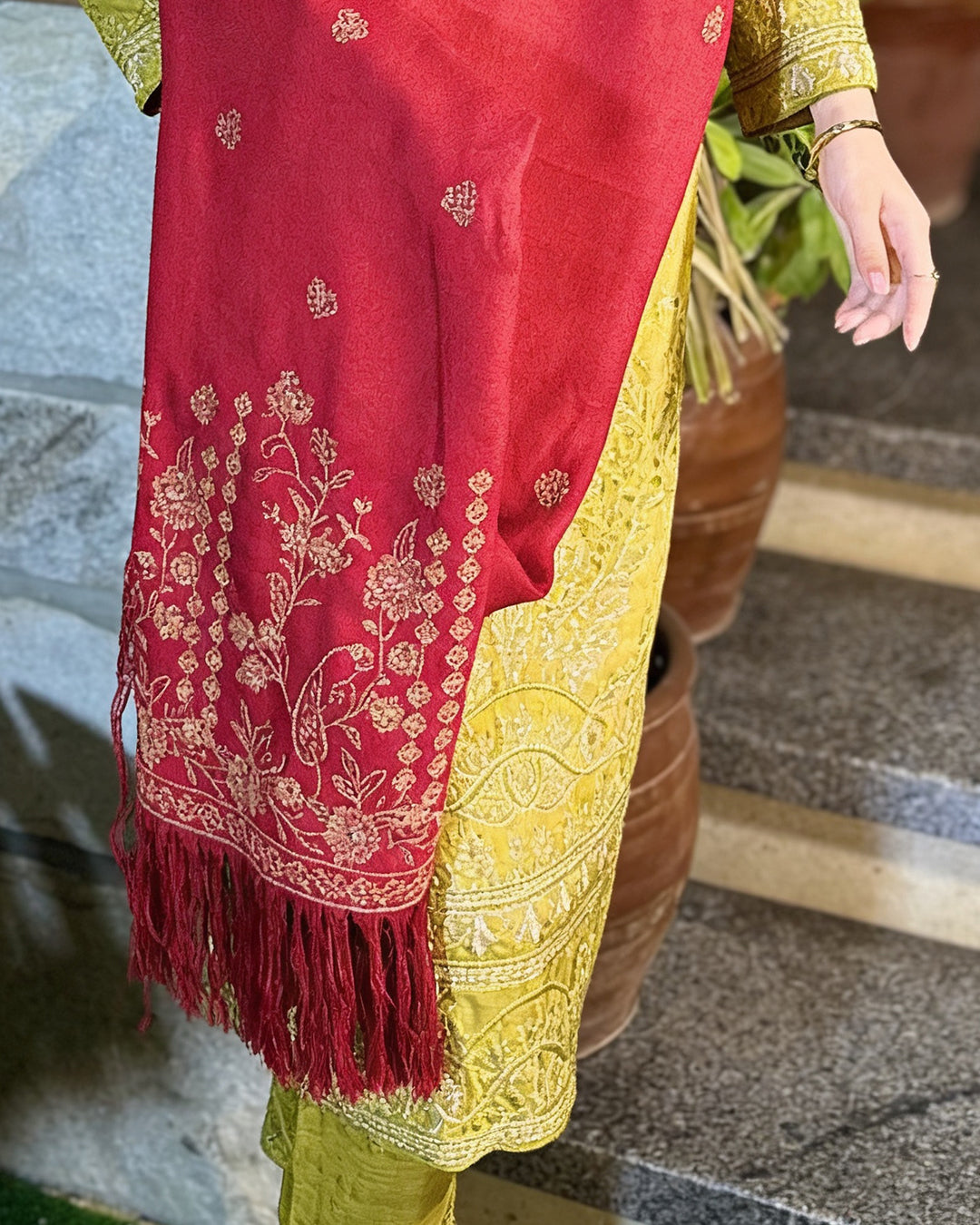 3-Piece Suit | Embroidered Dhanak | Readymade