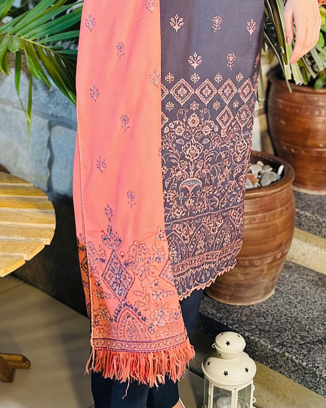 3-Piece Suit | Embroidered Dhanak | Readymade