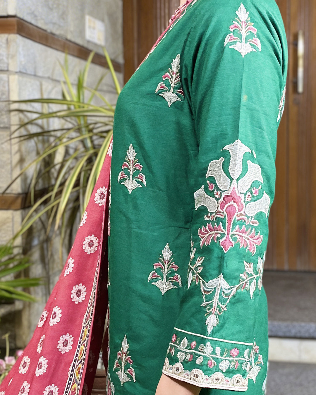 3-Piece Suit | Embroidered Dhanak | Readymade