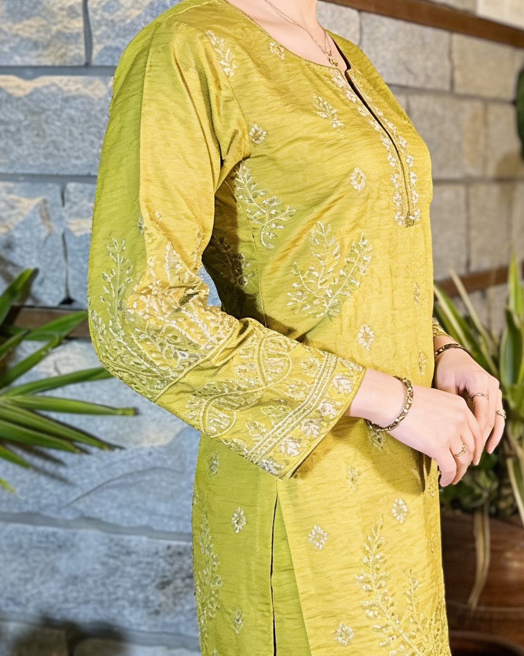 3-Piece Suit | Embroidered Dhanak | Readymade