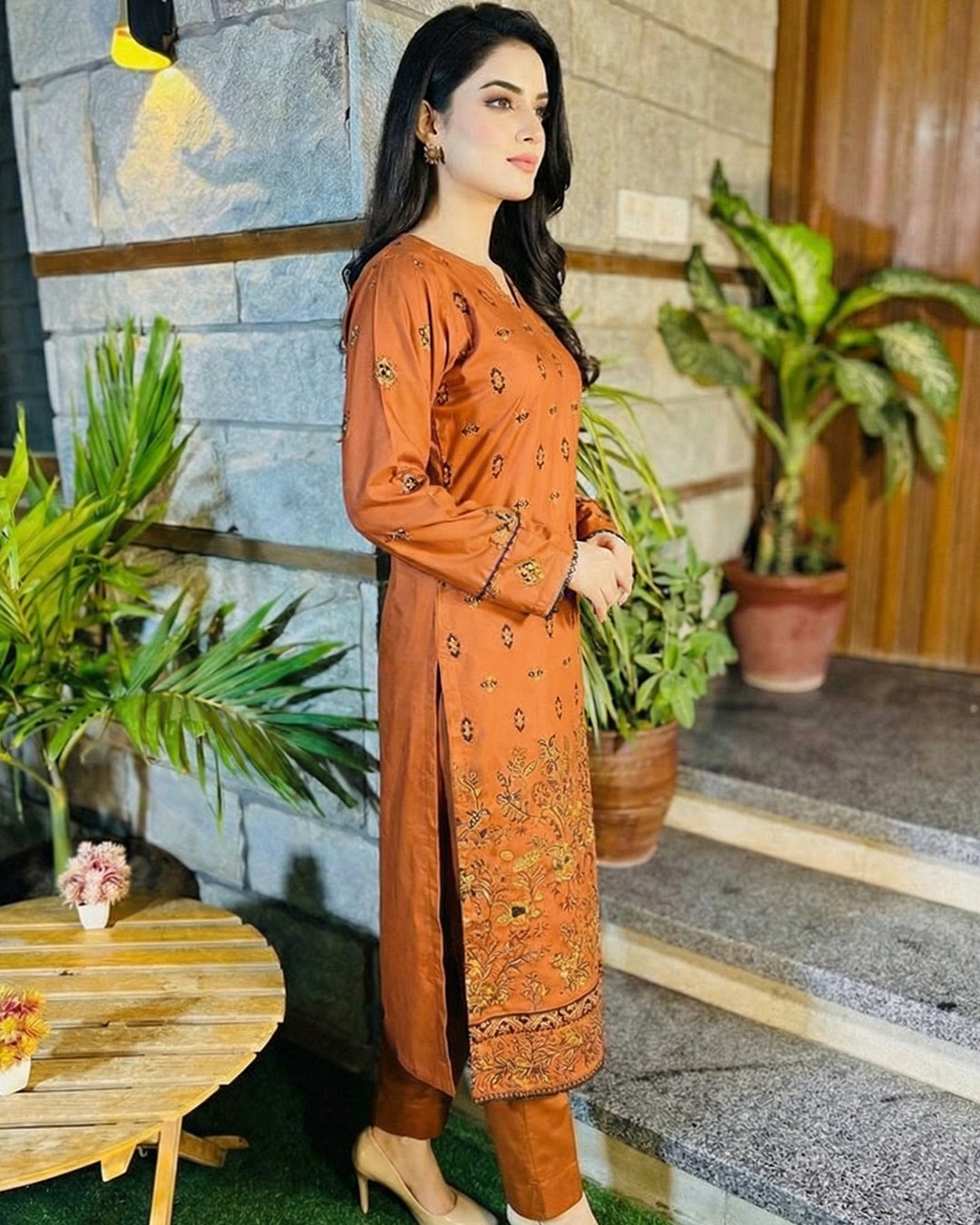 3-Piece Suit | Embroidered Dhanak | Readymade