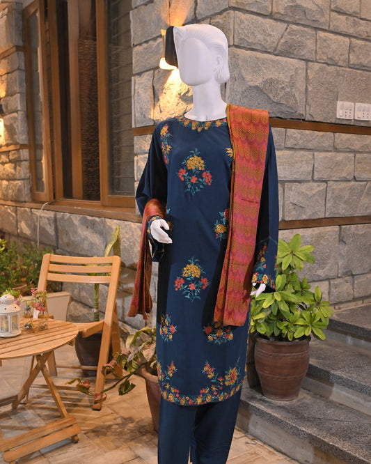 3-Piece Suit | embroidered Karandi | Readymade