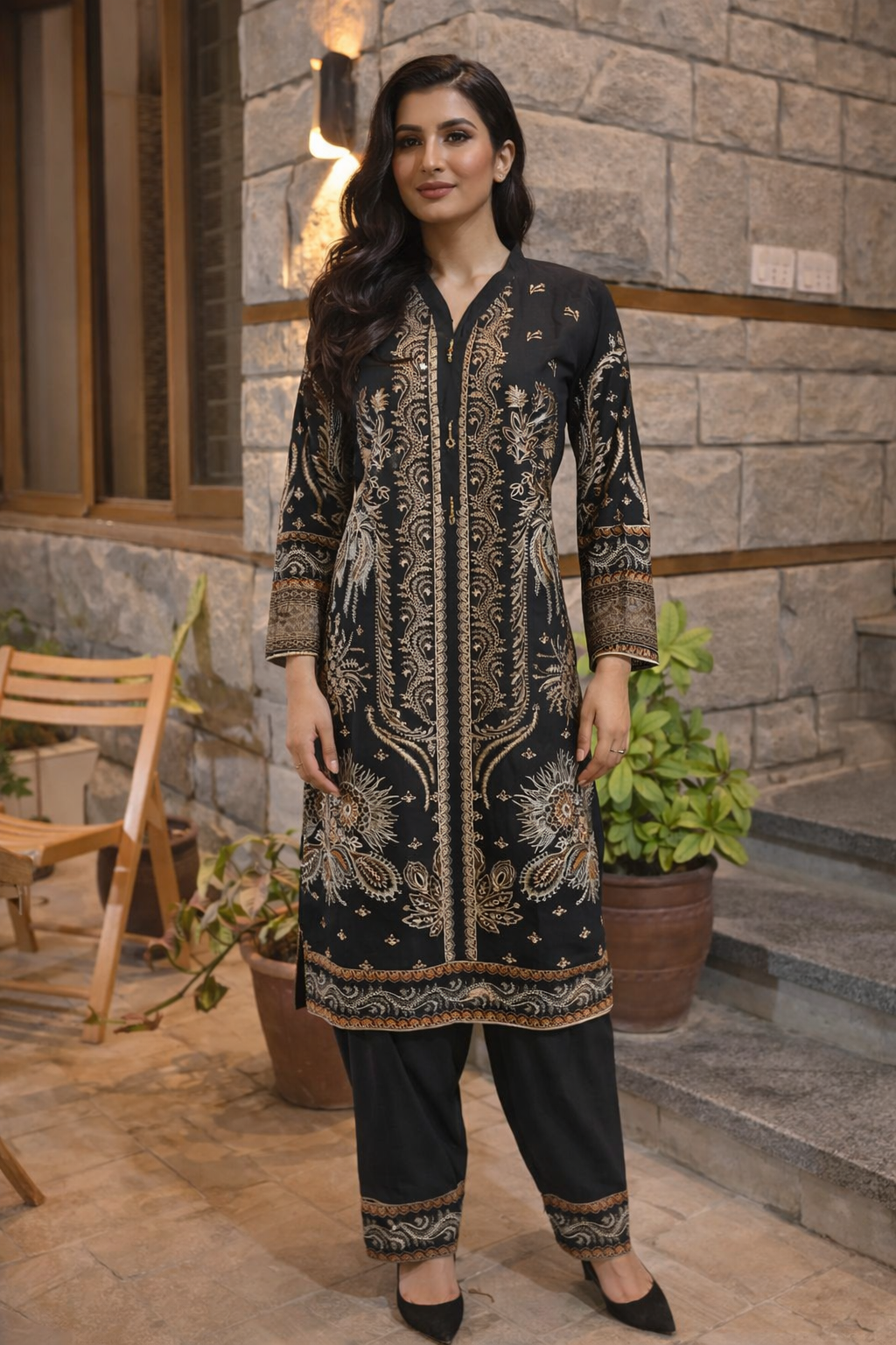 Black 3-Piece Suit | Premium Viscose | Readymade