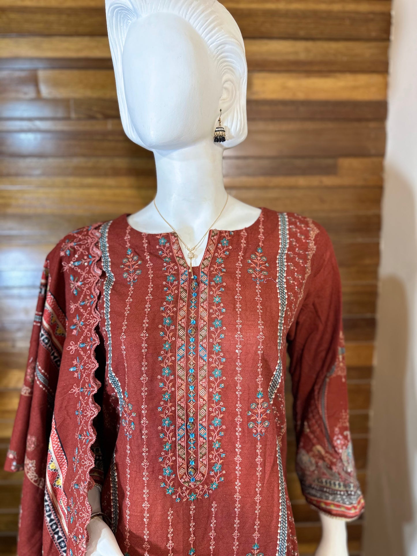 3-Piece Suit | Embroidered Khaddar | Readymade
