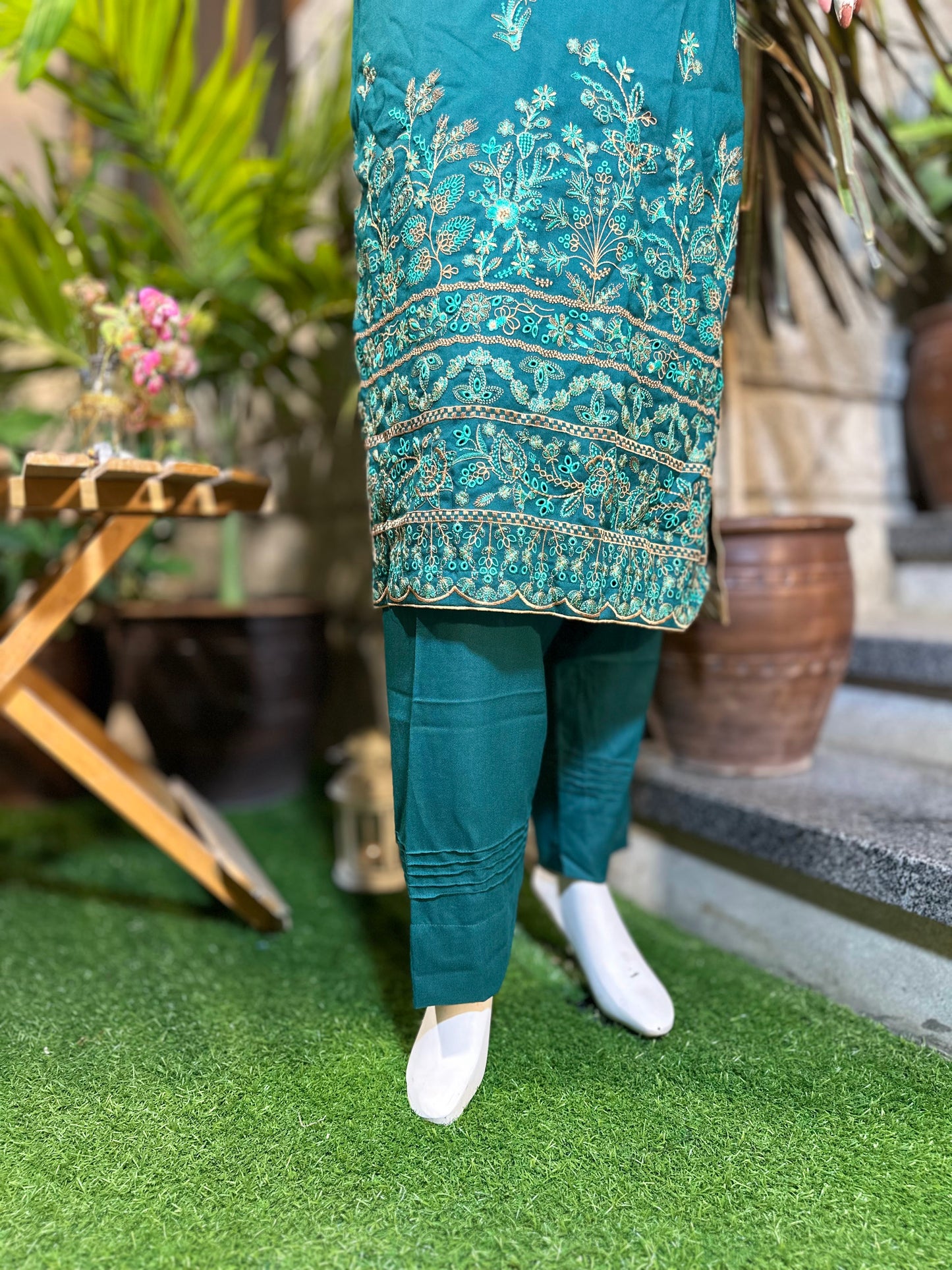3-Piece Suit | Embroidered Dhanak | Readymade