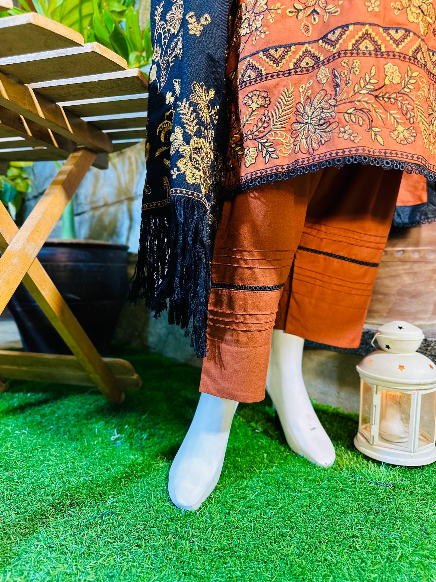 3-Piece Suit | Embroidered Dhanak | Readymade