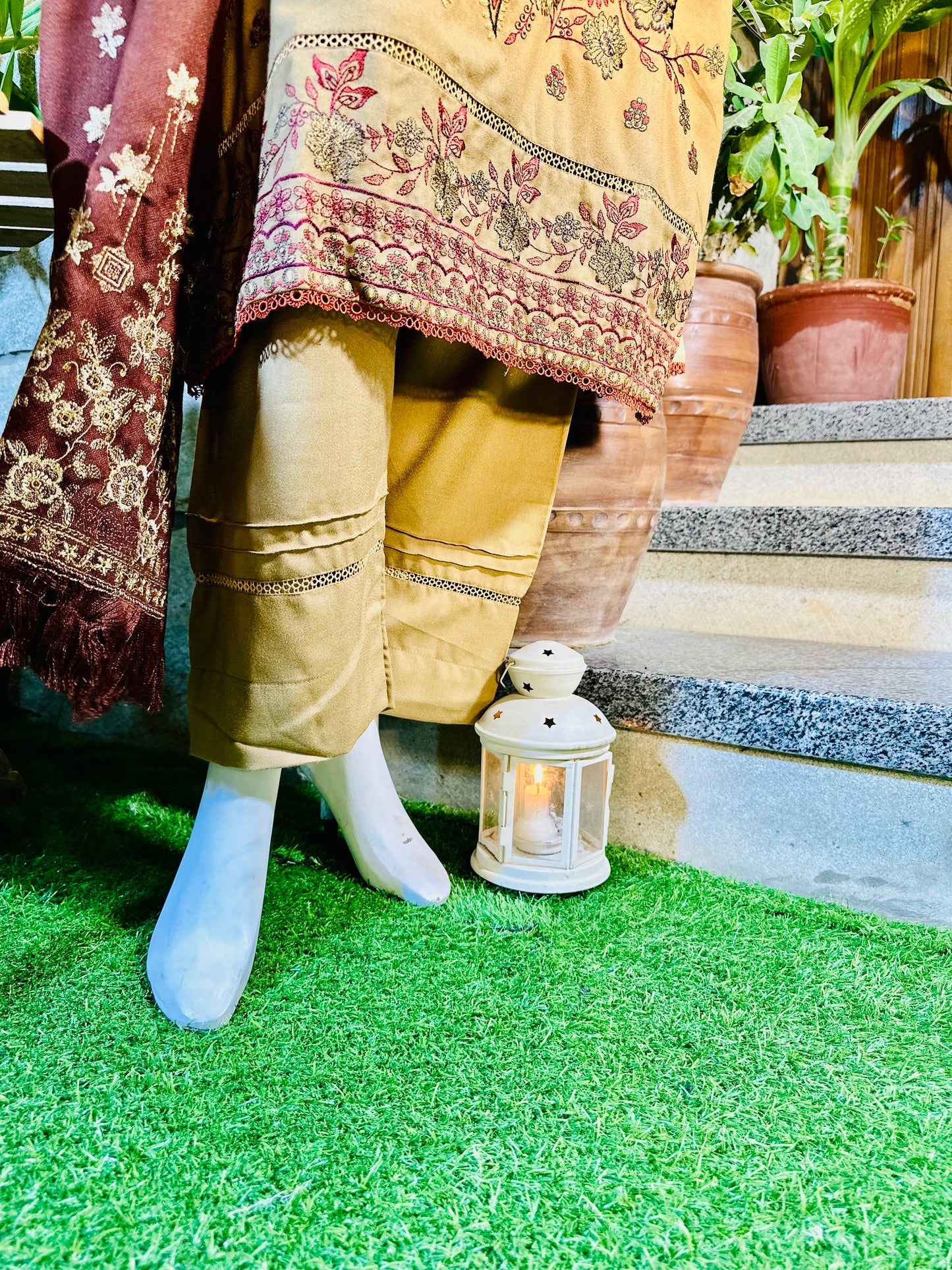 3-Piece Suit | Embroidered Dhanak | Readymade