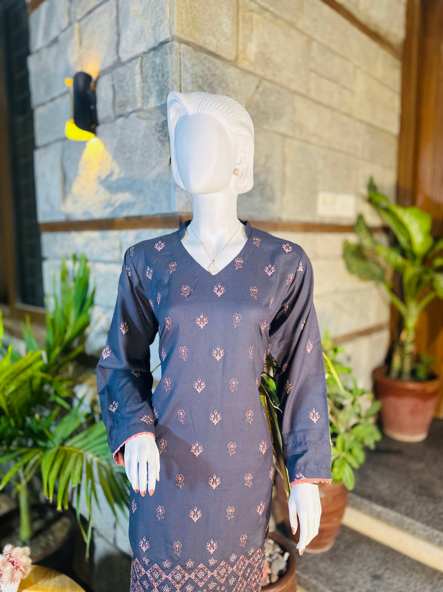3-Piece Suit | Embroidered Dhanak | Readymade