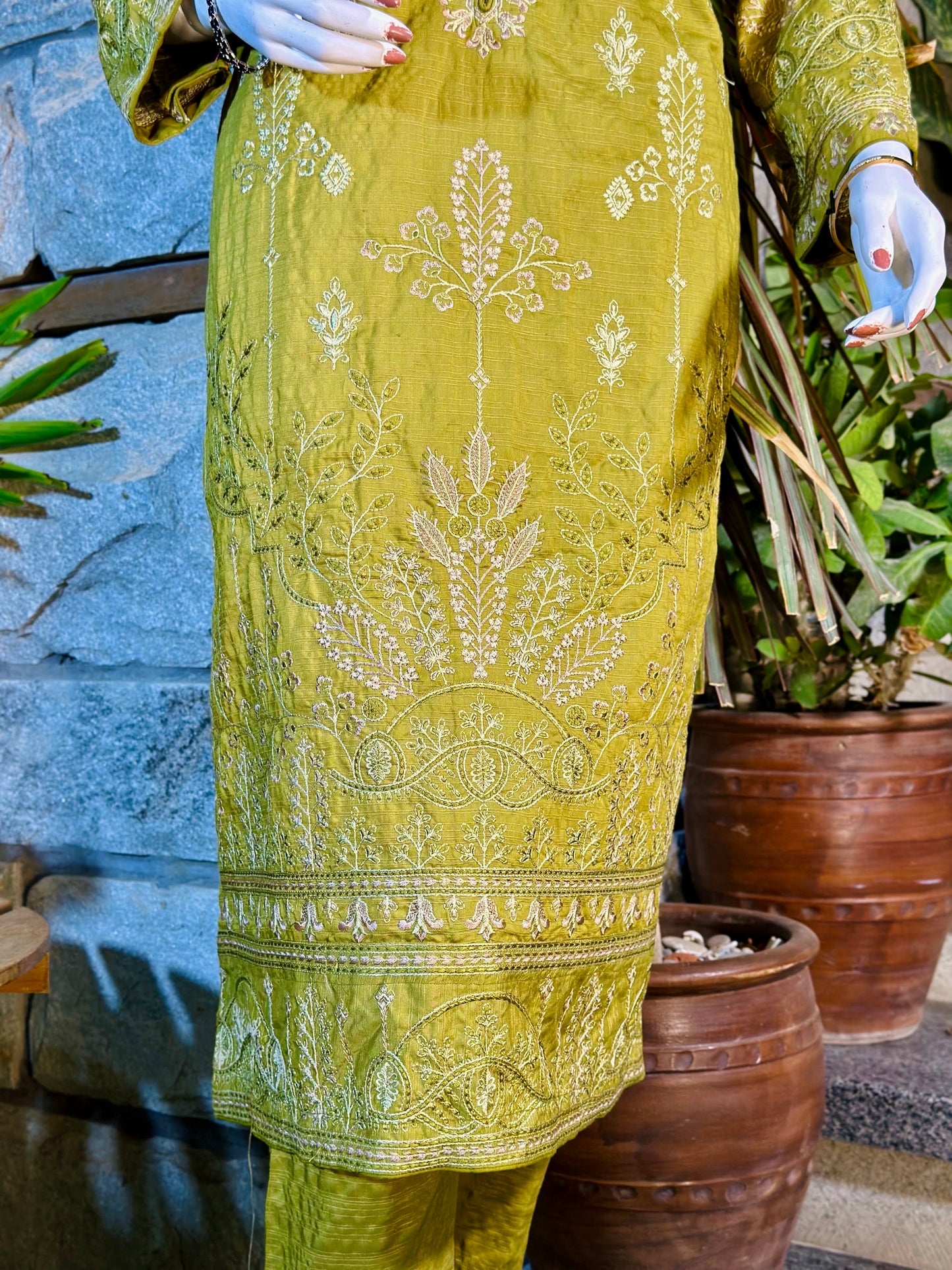 3-Piece Suit | Embroidered Dhanak | Readymade