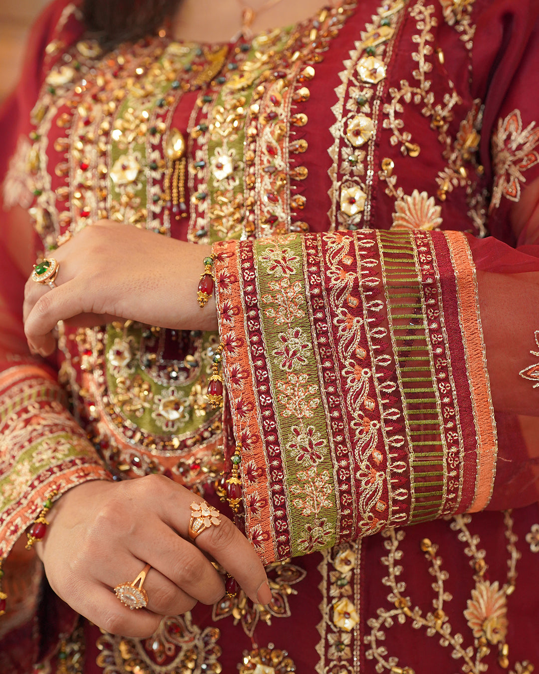 3-Piece Suit | Heavy Embroidered Organza | Readymade