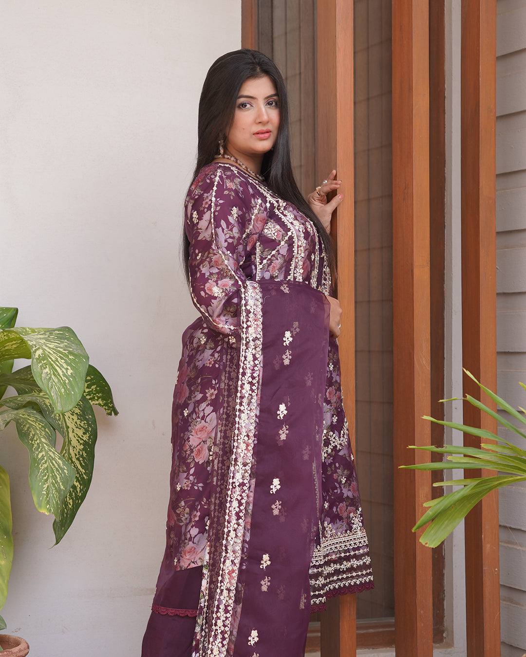 3-Piece Suit | Heavy Embroidered Organza | Readymade