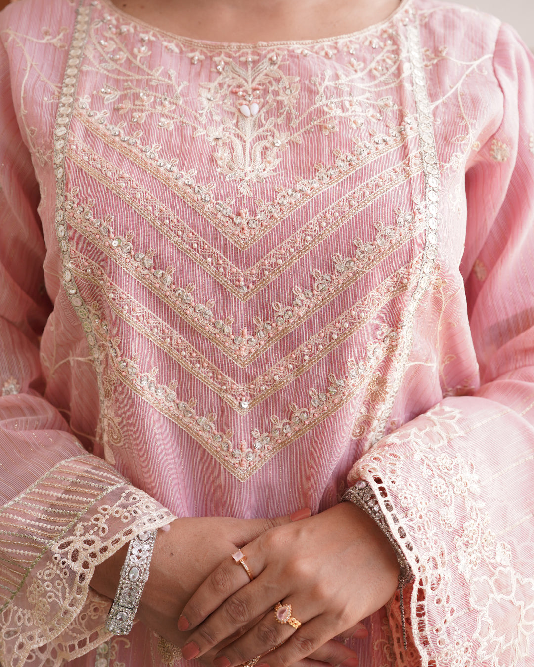 3-Piece Suit | Embroidered Organza | Readymade